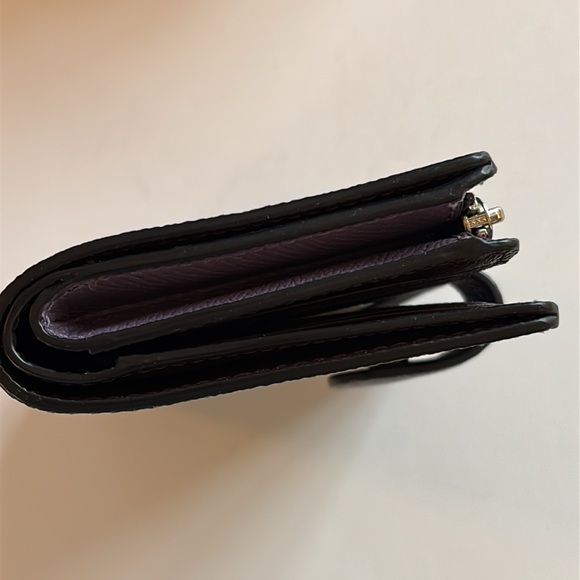 COACH Purple Leather Medium Bifold Wallet Corner Zip Coach Purple Wallet - Picture 4 of 16